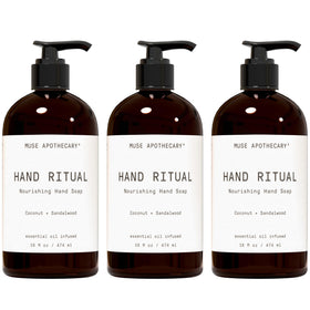 Muse Apothecary front packaging showing coconut sandalwood scent and elegant bottle