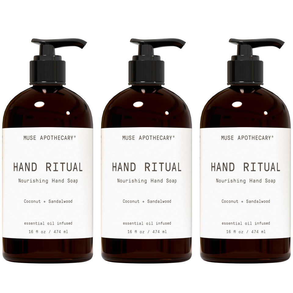 Muse Apothecary front packaging showing coconut sandalwood scent and elegant bottle