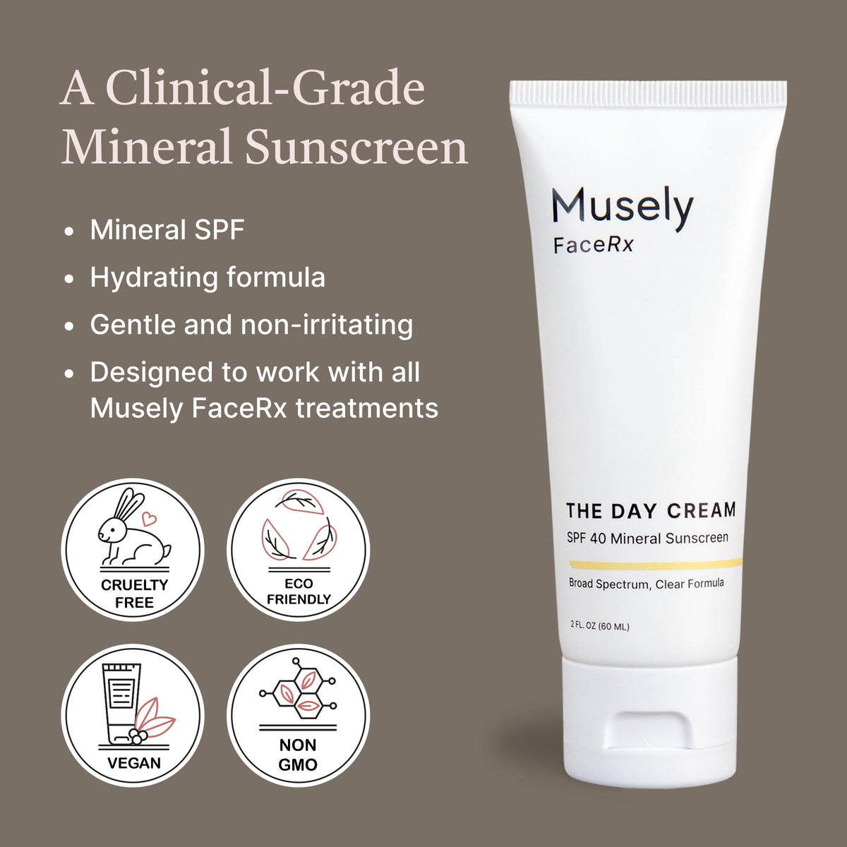Musely cream texture close-up showing lightweight, blendable hydration