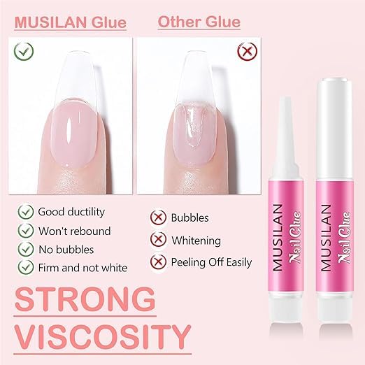 MUSILAN glue drop texture demonstrating fast-drying strong bond