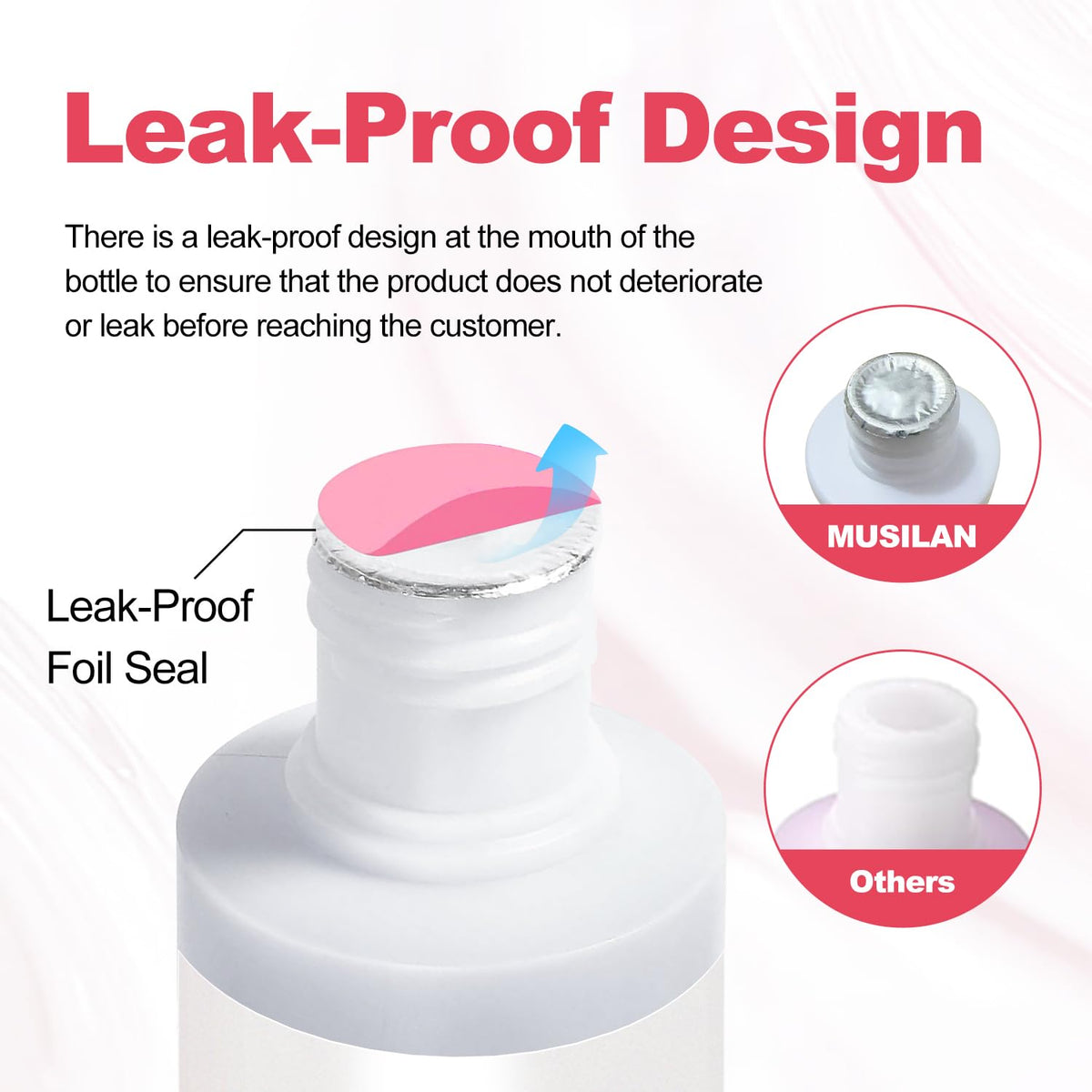 MUSILAN bottle beside acrylic powders showing kit compatibility benefit