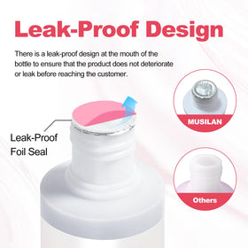 MUSILAN bottle beside acrylic powders showing kit compatibility benefit
