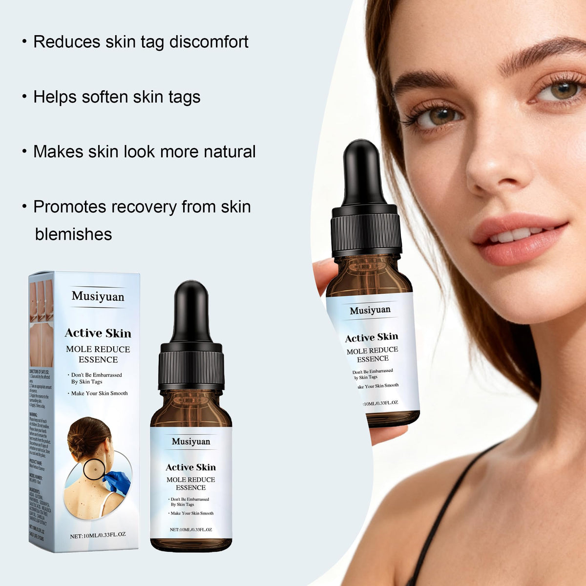 Musiyuan ingredient label detail highlighting salicylic acid benefit
