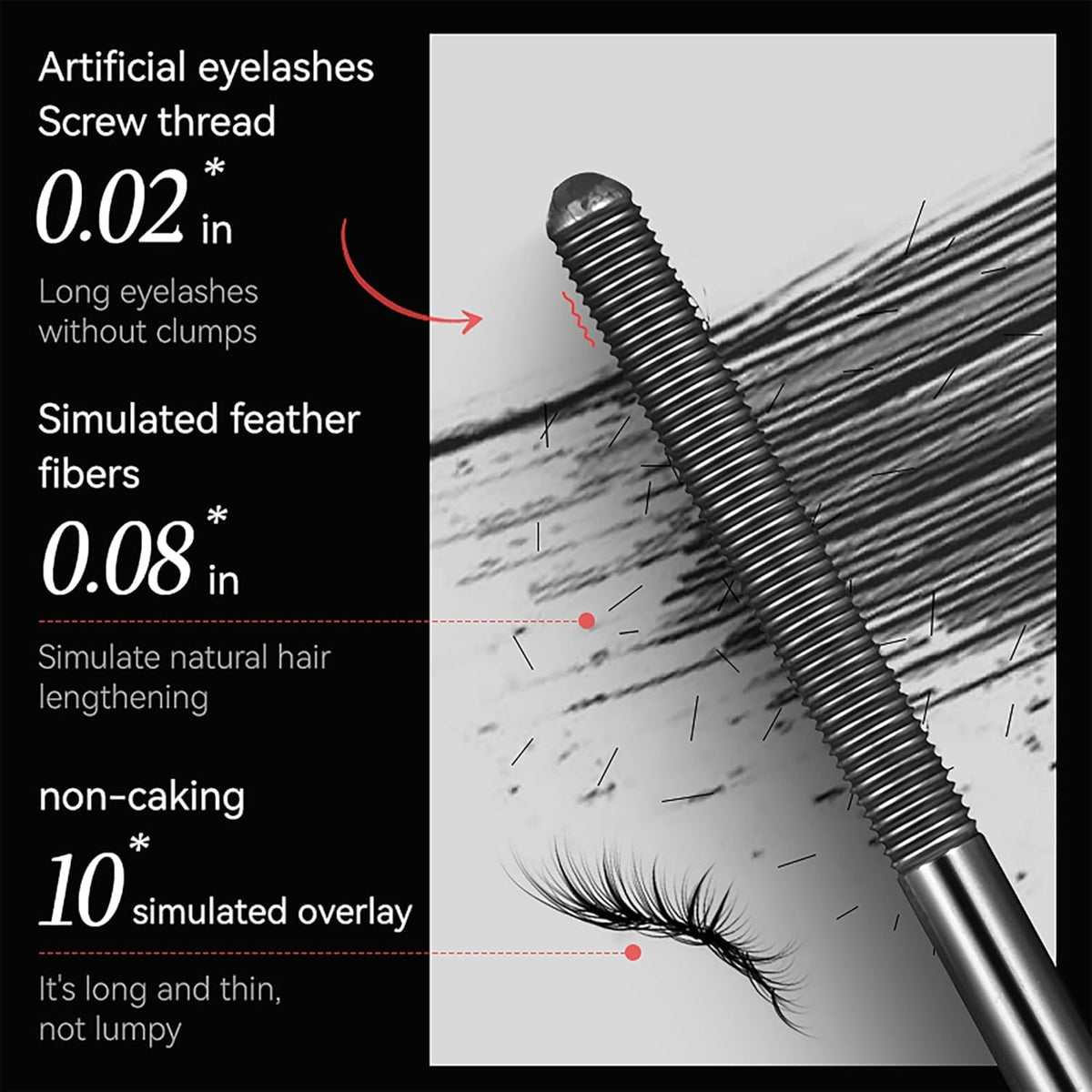Musizlee metal wand closeup showing precise bristles for accurate lash separation