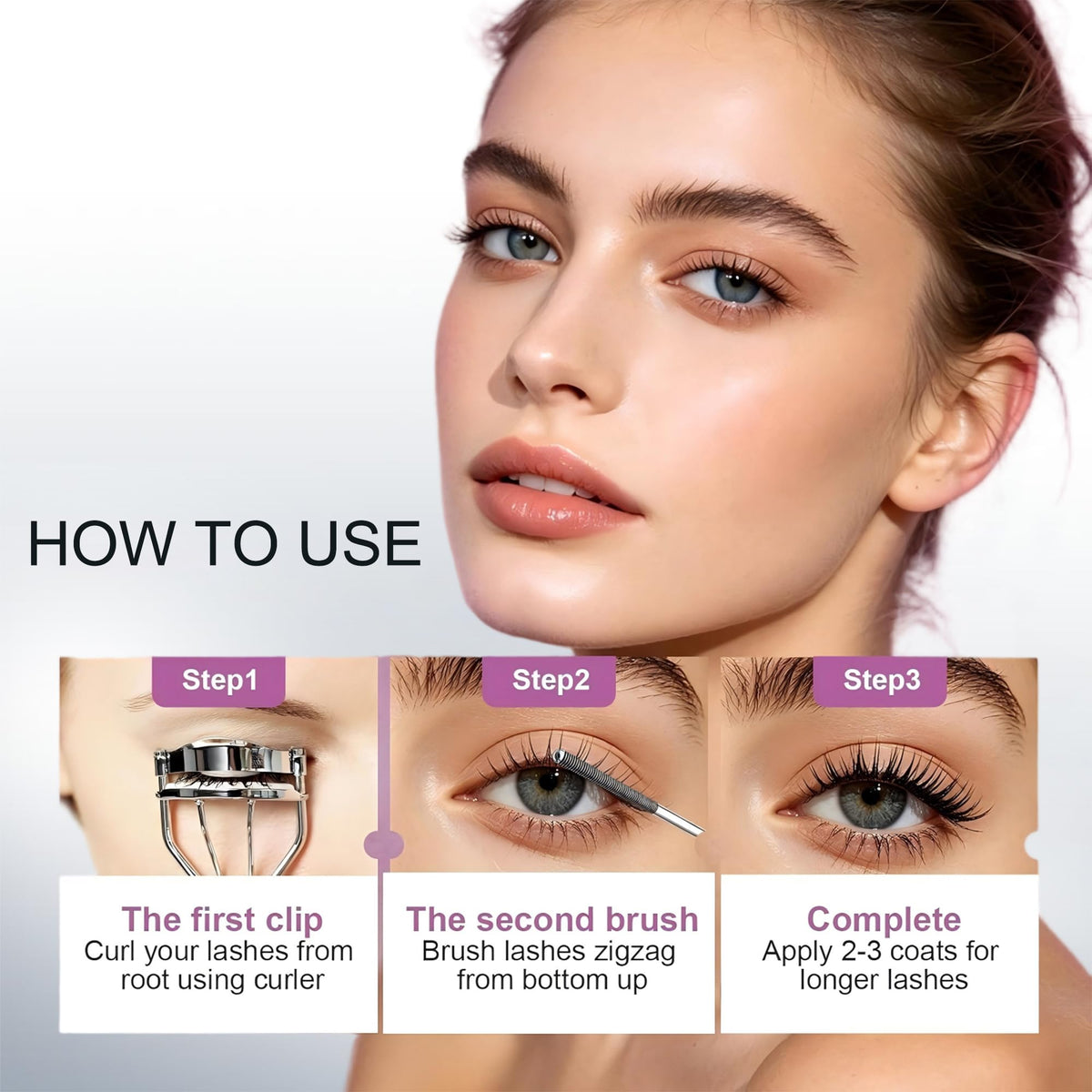 Musizlee open tube with wand revealing buildable, fibre-rich mascara formula