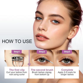 Musizlee open tube with wand revealing buildable, fibre-rich mascara formula
