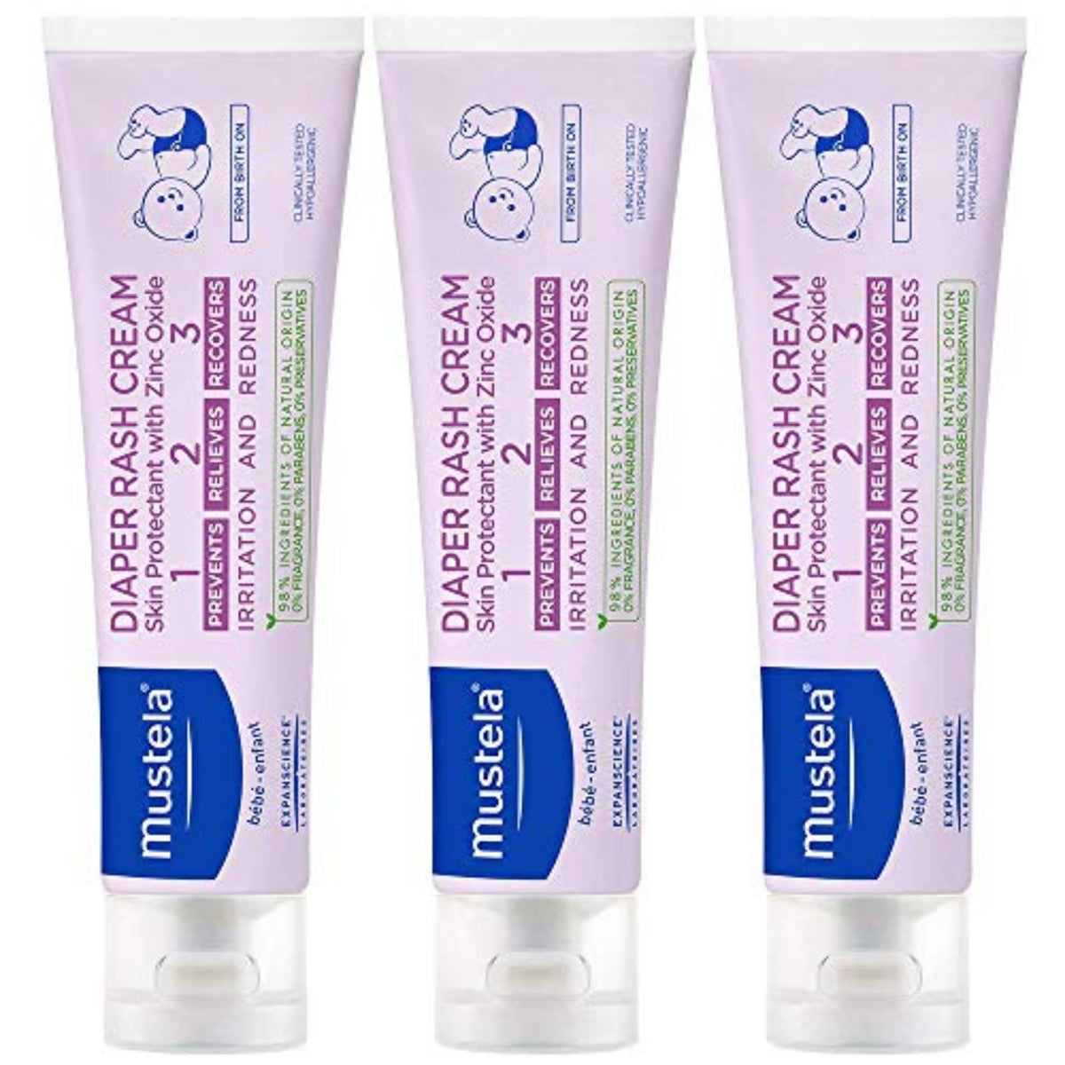 Mustela front packaging of Diaper Rash Cream showing clear product branding and benefits