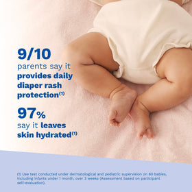 Mustela close-up of creamy texture showing smooth application and quick spreadability