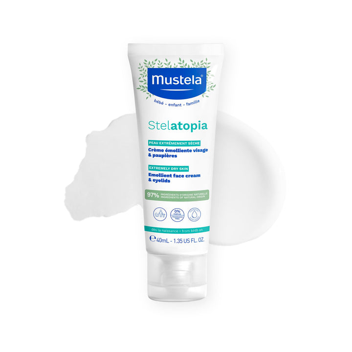 Mustela Stelatopia front packaging showing product and benefits
