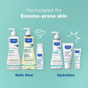 Mustela Stelatopia in nursery lifestyle scene showing calm bath routine benefits