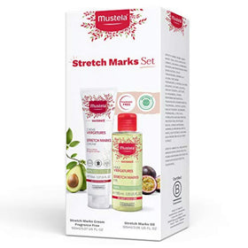 Mustela front packaging showing both products and benefits