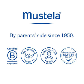 Mustela being applied before swimming demonstrating 80-minute water resistance