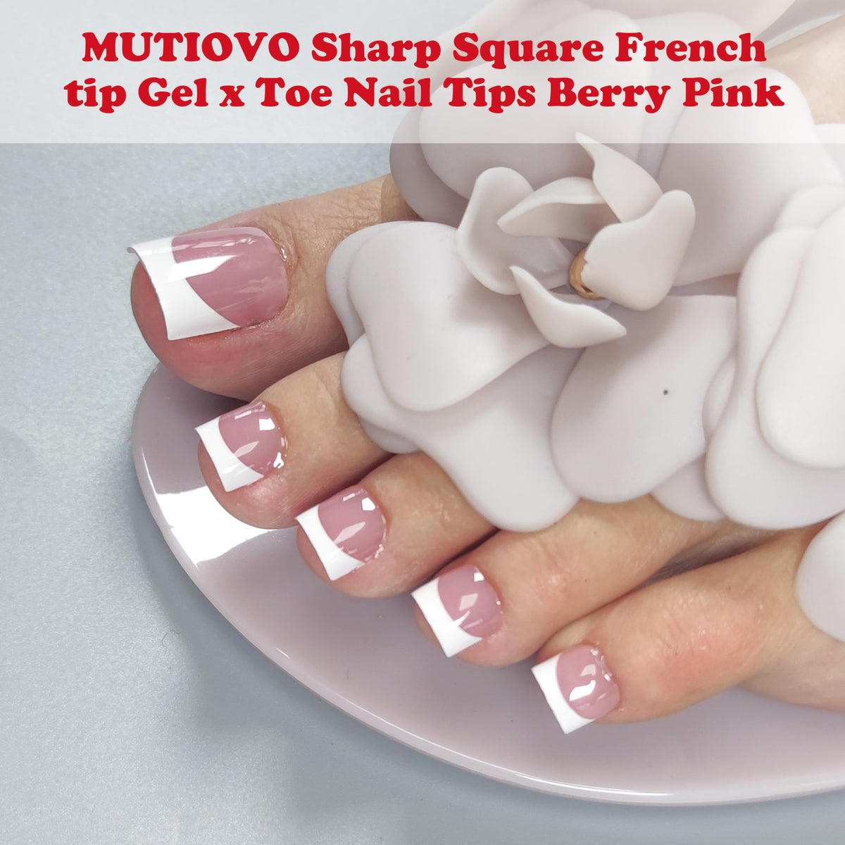 MUTIOVO close-up of sharp square French tip detail for precise finish