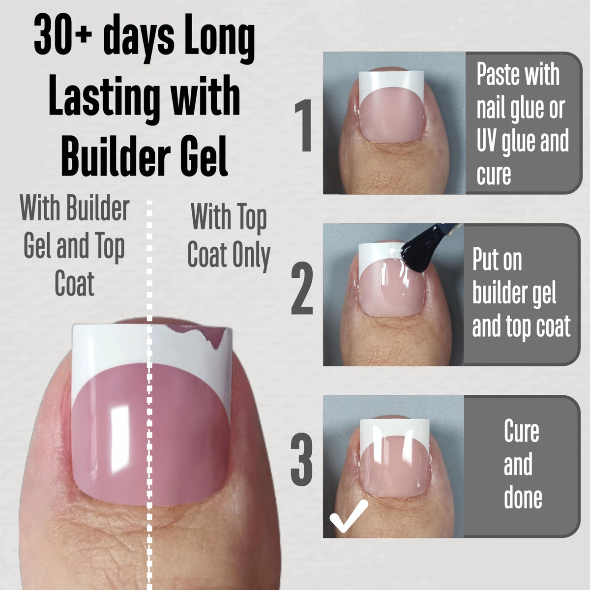 MUTIOVO close-up of matte texture and French tip detail, ideal for nail art