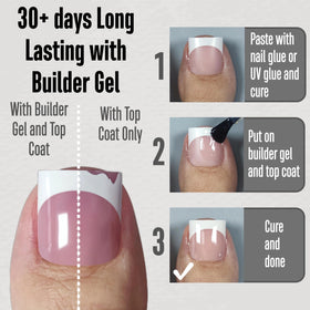 MUTIOVO close-up of matte texture and French tip detail, ideal for nail art