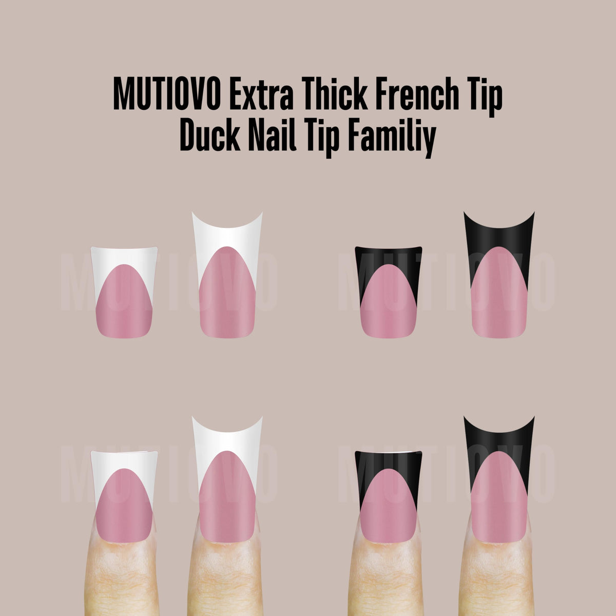 MUTIOVO size array display of 12 sizes showing custom fit benefit