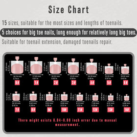 MUTIOVO size layout showing 15 sizes and big-toe options, ensures better fit