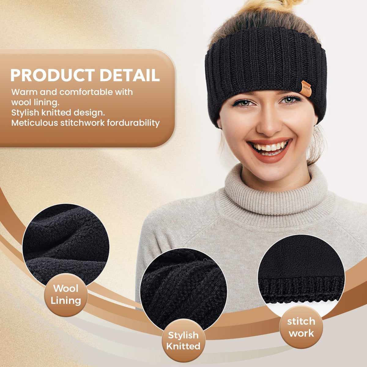 MUTKIS knit texture detail highlighting stretchy wool-acrylic blend