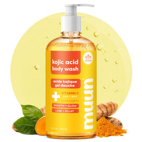 Muun front bottle showing label and hydrating exfoliating wash benefit