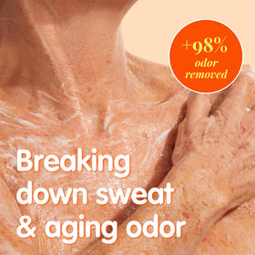 Close-up persimmon extract and leaves highlighting Muun natural tannin-based odor control