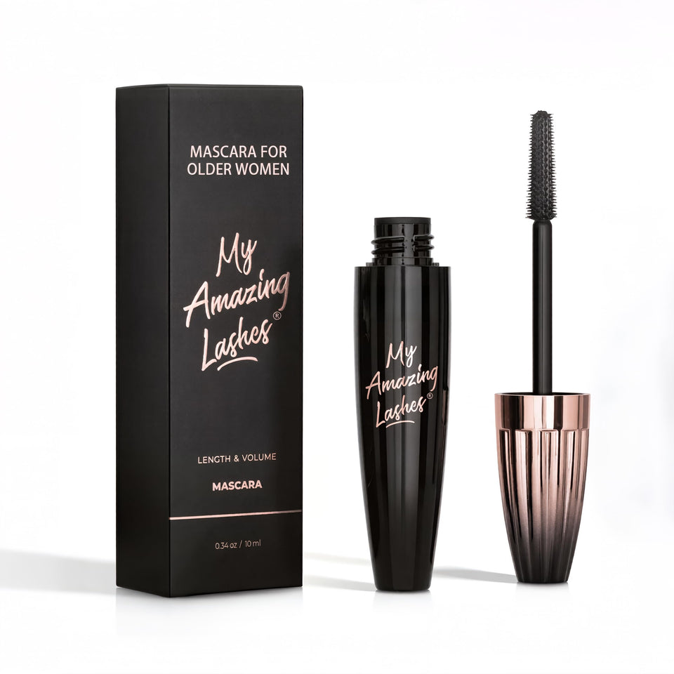 My Amazing Lashes mascara front packaging showing bold black tube benefit long wear