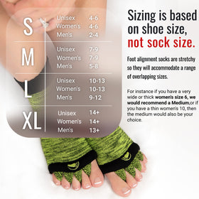 My Happy Feet packaging and size chart flatlay helping buyers choose correct size