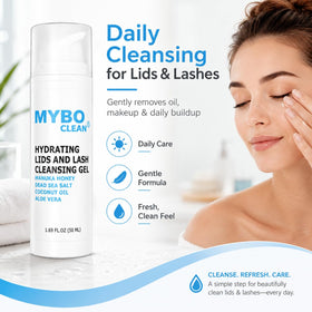 Myboclean pump dispensing gel close-up for precise, waste-reducing use