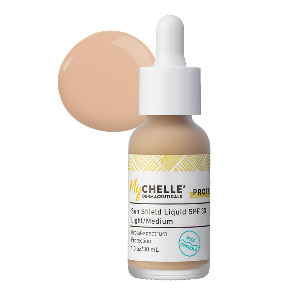 MyChelle front bottle Sun Shield showing label and SPF 30 protection