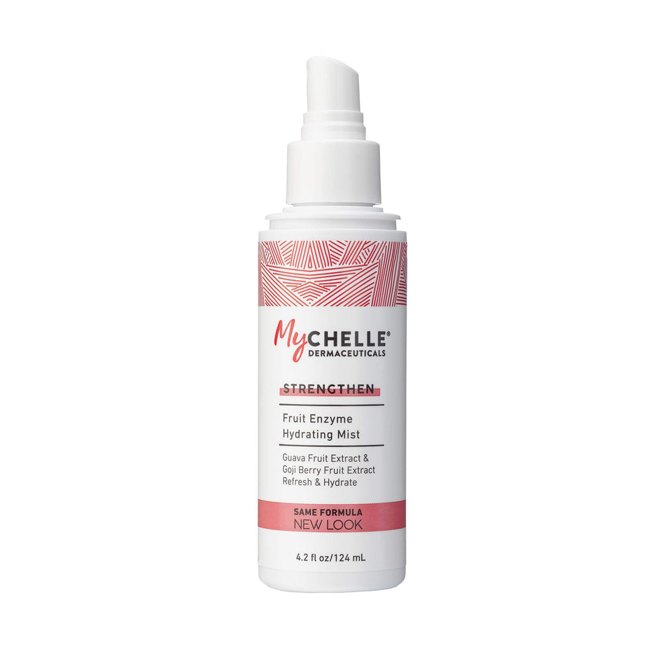 MyChelle Fruit Enzyme Hydrating Mist front bottle view shows clean packaging and quick hydration