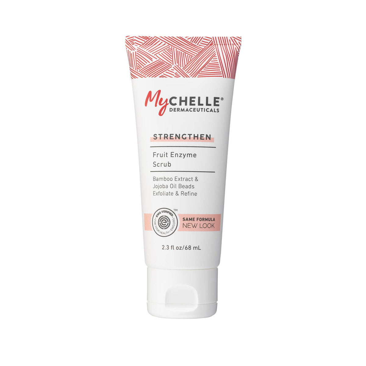 MyChelle front packaging showing clean-label benefits and volume
