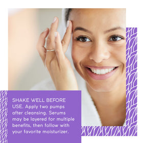 MyCHELLE pump dispenser close-up for easy two-pump dosing and precise application