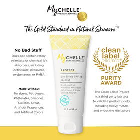 MyChelle in a morning routine setting showing primer and sunscreen benefit