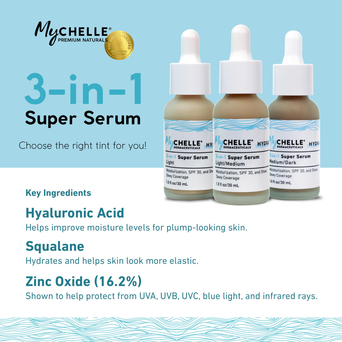 MyCHELLE pump dispensing serum, quick precision and controlled application benefit