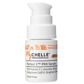 MyChelle Dermaceuticals front packaging showing 25% vitamin C and product name, promotes brightening