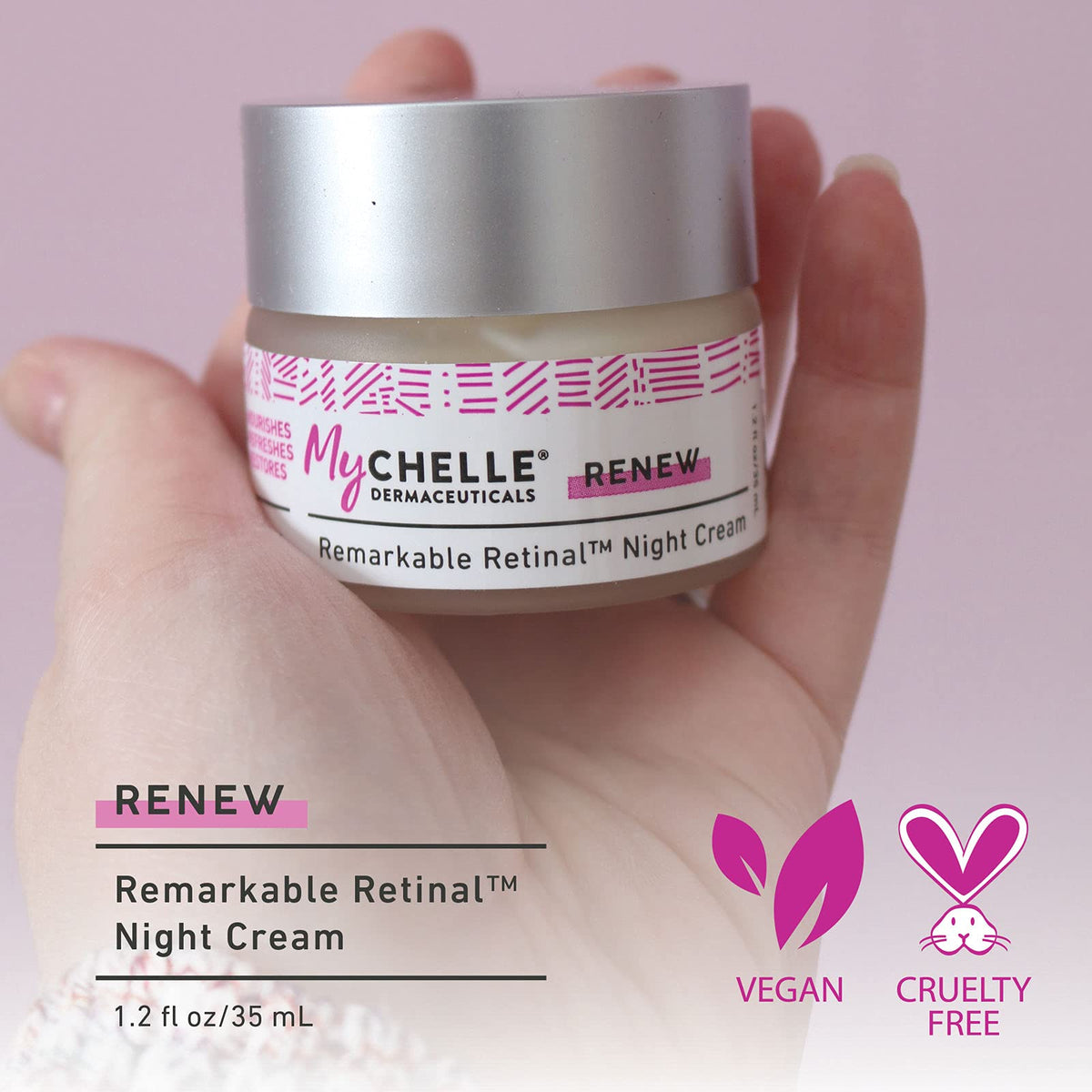 MyChelle Dermaceuticals cream texture close-up highlighting rich moisturizing feel