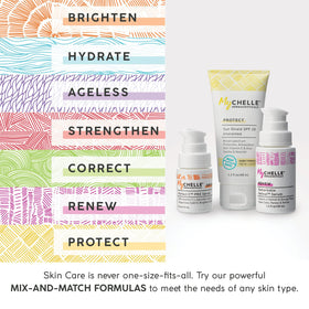 MyChelle scrub next to coin for scale showing travel-friendly size