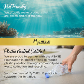 MyCHELLE ingredients label highlighting reef-safe zinc and clean-beauty benefit