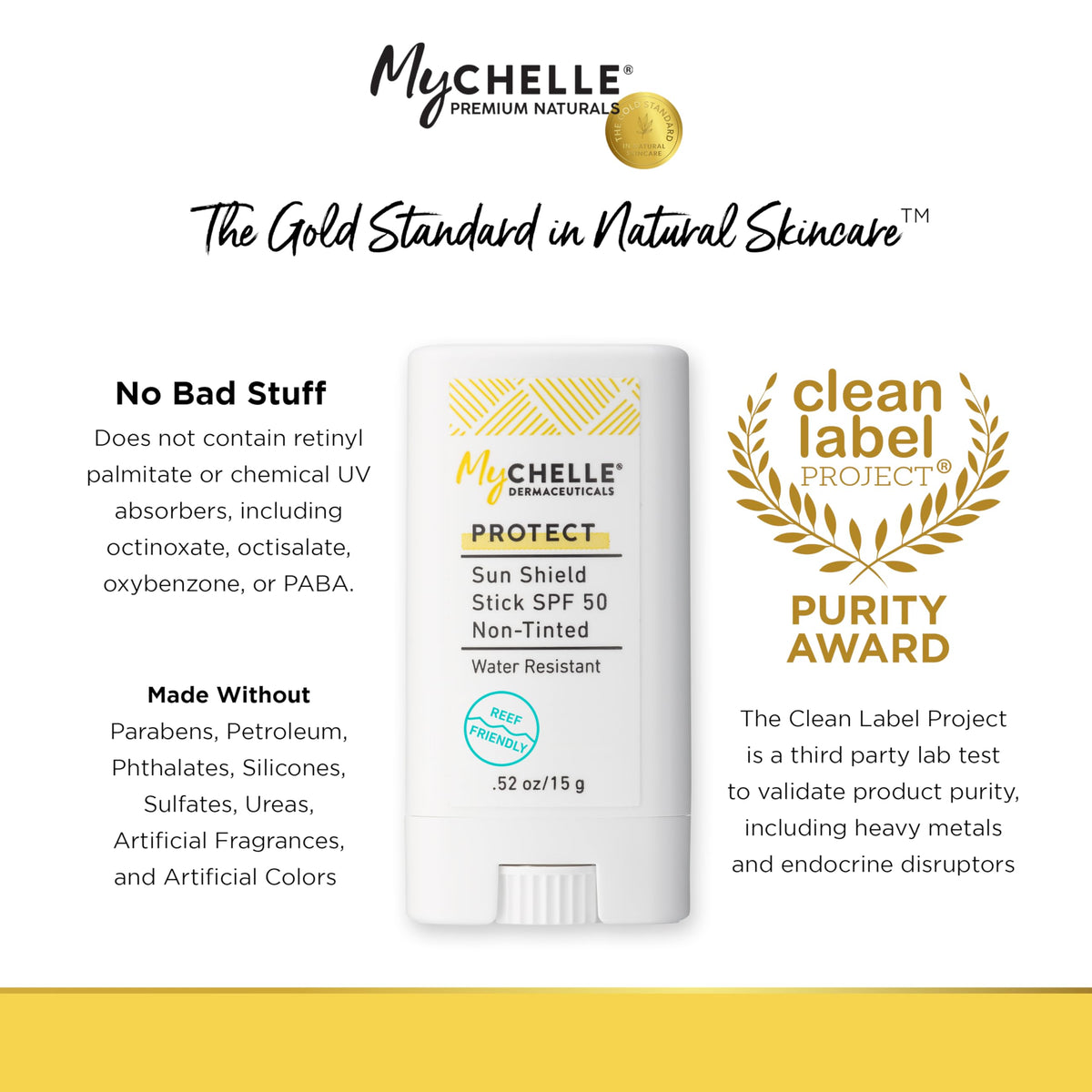MyChelle Dermaceuticals open cap revealing solid stick for precise use