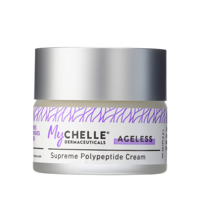 MyChelle front packaging showing cream jar and label for quick identification and trust