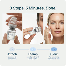 myhalos lifestyle bathroom vanity setup showing simple daily routine