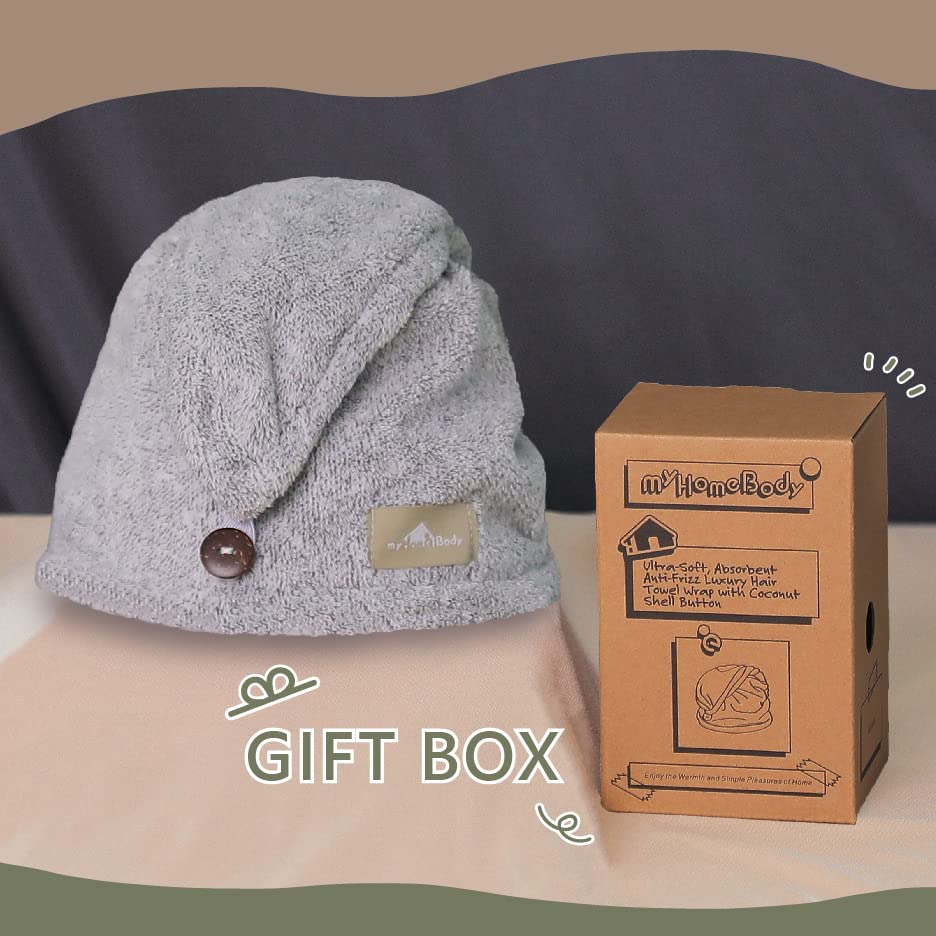 myHomeBody hand wringing turban to show absorbency and quick-dry performance