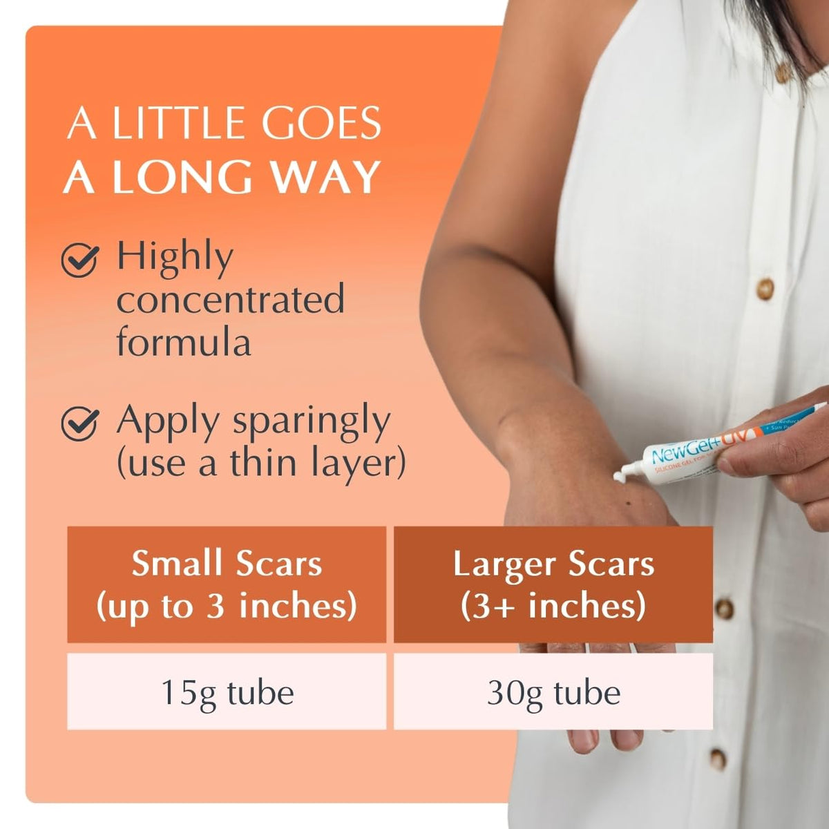 MyNewGel plus used on facial scar showing gentle, non-irritating care benefit