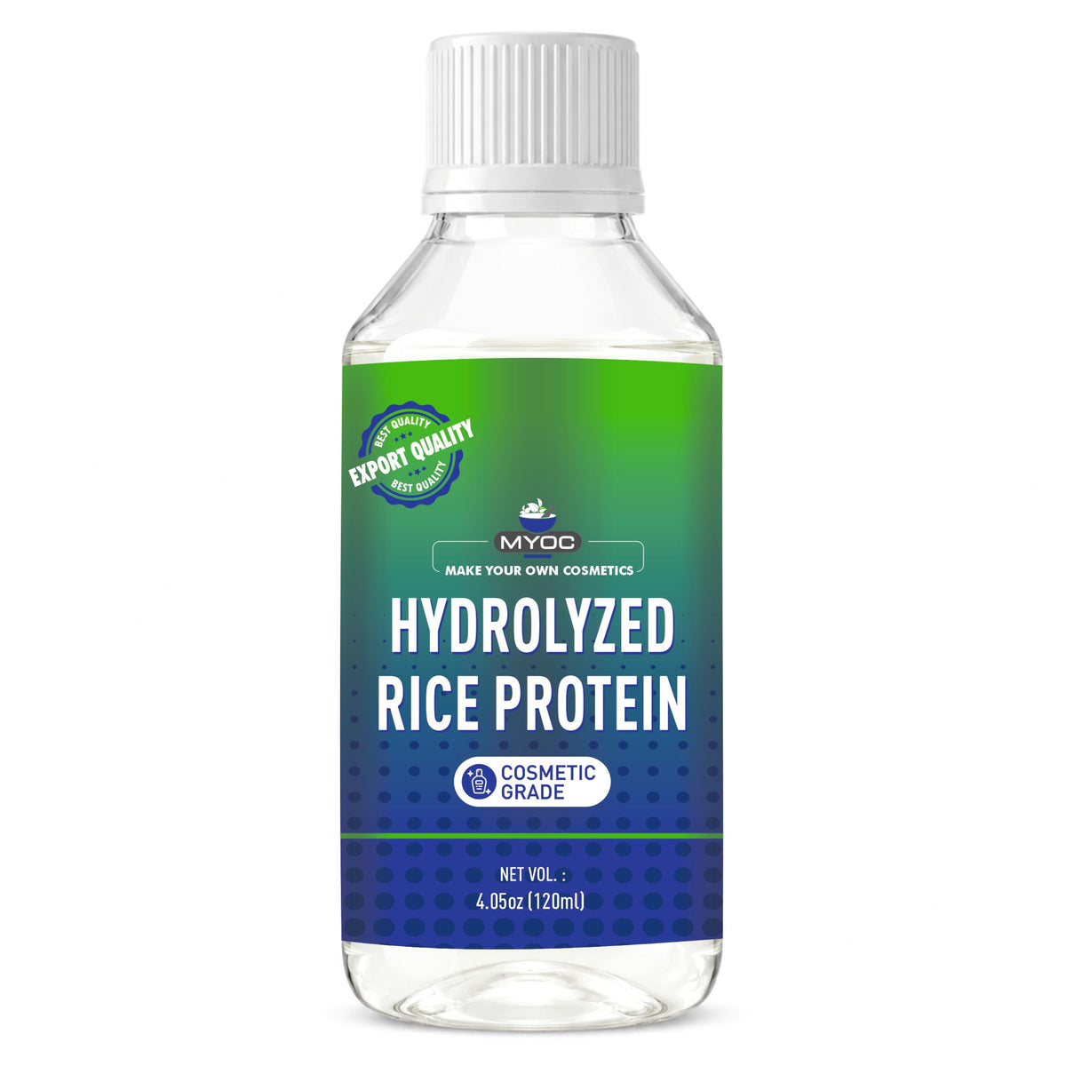 MYOC front bottle view showing label and 120 ml size for easy identification and storage