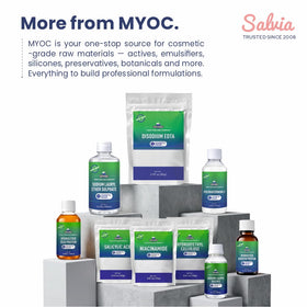 MYOC product on bathroom shelf styled lifestyle scene suggesting professional finish