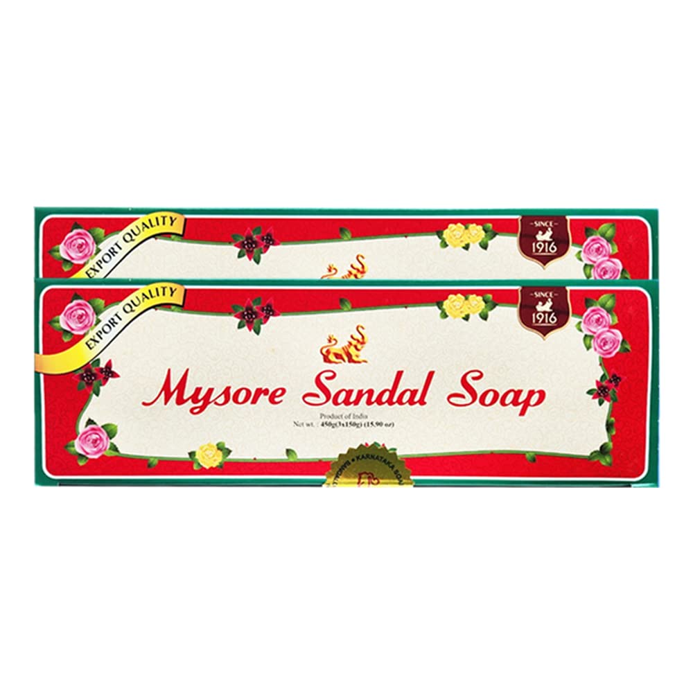 Mysore Sandal front packaging showing brand and soap benefits