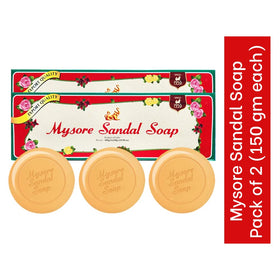 Mysore Sandal soap in hand demonstrating easy lathering benefit