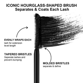 MYSTER ROSEY mascara texture swirl highlighting smooth, buildable formula