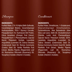 MYSTÉRE BEAUTÉ essential oils and castor oil ingredients emphasizing natural botanicals