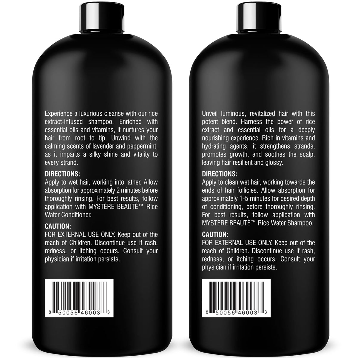 MYSTÉRE BEAUTÉ rice water and botanicals arranged to show natural actives