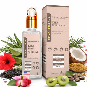 Mystique Abundance front packaging showing Revatology kids serum, easy daily use